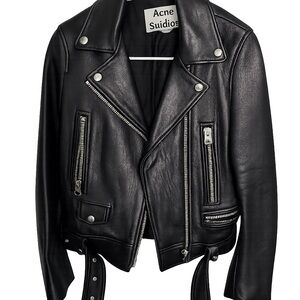Acne Studios Black Leather Biker 
jacket